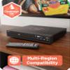 Compact DVD Player with Included HDMI | Multi Region Disc Playback | 1080 HD Upscaling | HDMI, RCA, & AV Connectivity | USB, MP3, & CD Playback | Easy Use Remote Control Included | OAKCASTLE DVD100 view 2