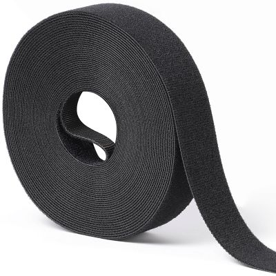 1 in x 30 ft Hook and Loop Roll | Double-Sided Strips, Self-Gripping Straps | Reusable Multi-Purpose Wrap Fasteners for Home, Office, Data Center, and More