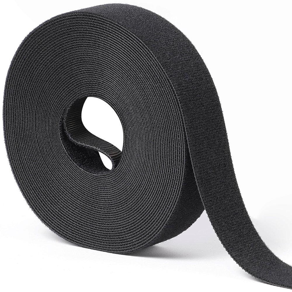 1 in x 30 ft Hook and Loop Roll | Double-Sided Strips, Self-Gripping Straps | Reusable Multi-Purpose Wrap Fasteners for Home, Office, Data Center, and More