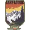 Lantern Press Sticker Lake Louise, Canada, Mountain View and Elk, Distressed, Die Cut Vinyl, (Waterproof Decal for Cars, Water Bottles, Laptops, Coolers), Small view 1