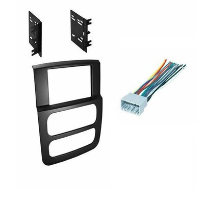 Double DIN Car Stereo Radio Installation Dash Kit Compatible with Dodge RAM (Dash Kit + Wiring Harness) 2002 2003 2004 2005