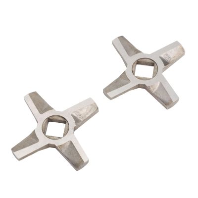 TOPINCN 2Pcs Stainless Steel Meat Grinder Blades Universal Knife Cutter Replacement for Grinders, Efficient Cutting, Compatible with Multiple Brands