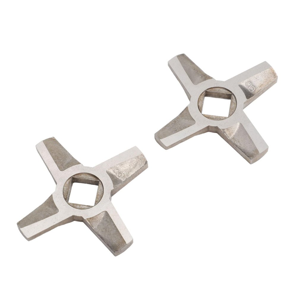 TOPINCN 2Pcs Stainless Steel Meat Grinder Blades Universal Knife Cutter Replacement for Grinders, Efficient Cutting, Compatible with Multiple Brands