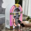Arkrocket Athena Mini Jukebox/Tabletop CD Player/Bluetooth Speaker/Radio/USB and SD Card Player with Retro LED Lighting System (Pink White) view 4