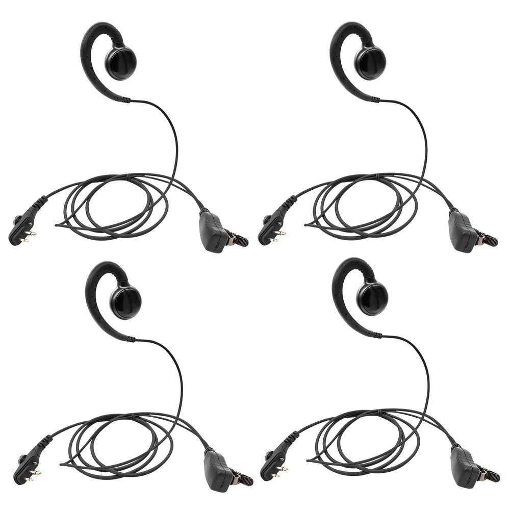 JUYODE 4 Pcs C-Swivel BD502 BD502i Walkie Talkie Earpiece with Mic Headset for Hytera HYT BD552i PD502 PD502i PD402i PD482i PD562 PD562i TC-508 TC-580 TC-610 RCA RDR2500 2550 2600 XR1504 Pack