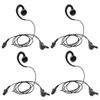 JUYODE 4 Pcs C-Swivel BD502 BD502i Walkie Talkie Earpiece with Mic Headset for Hytera HYT BD552i PD502 PD502i PD402i PD482i PD562 PD562i TC-508 TC-580 TC-610 RCA RDR2500 2550 2600 XR1504 Pack view 1