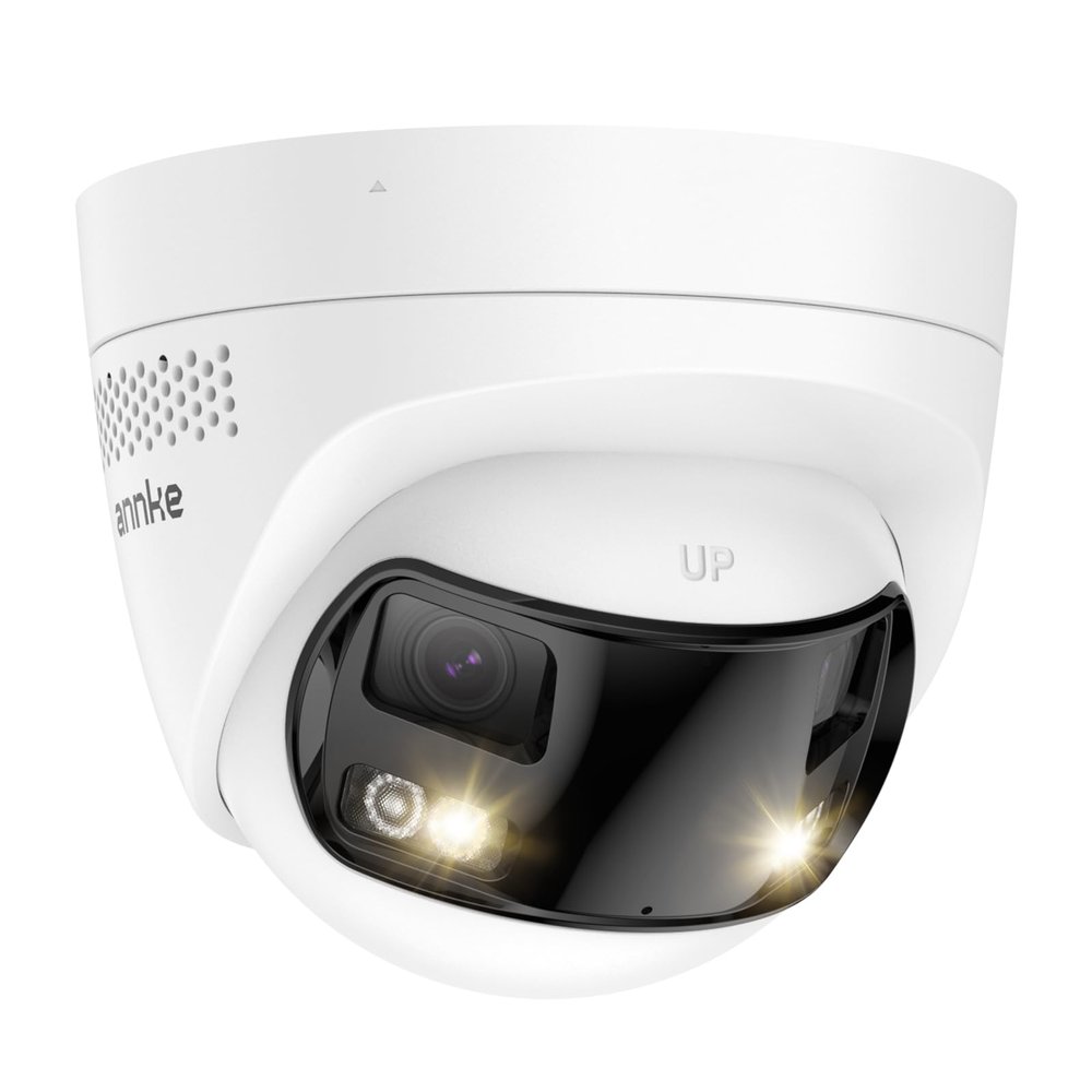 ANNKE FCD800 PoE Security Camera Outdoor with Dual Lens 180 Filed of View, 8MP IP Surveillance Camera Support Color Night Vision, Person/Vehicle Detection, Two-Way Talk, Built-in SD Card Slot
