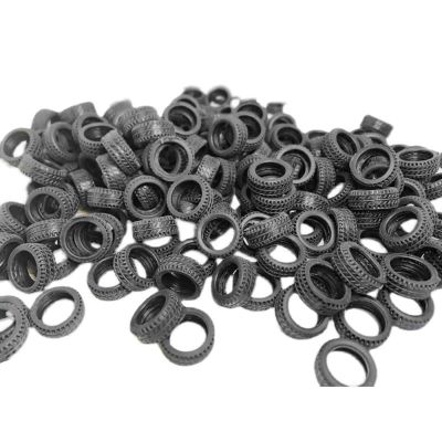 50 Pack Black Miniature 1:32 Car Rubber Tire Modification Diorama Display Model Scene Accessory Part