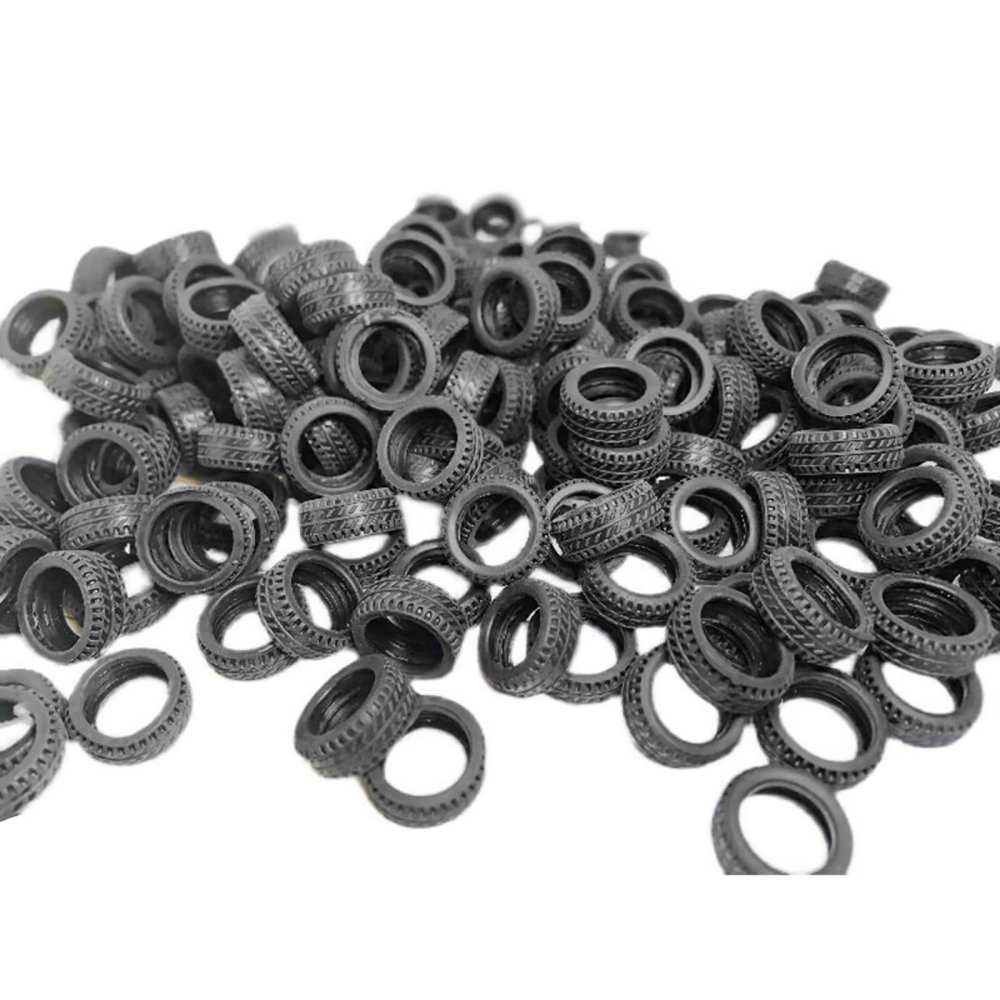 50 Pack Black Miniature 1:32 Car Rubber Tire Modification Diorama Display Model Scene Accessory Part
