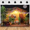 10x6ft Mexican Fiesta Theme Photography Backdrop Rustic Wood House Cactus Carnival Party Decor Baby Shower Birthday Background view 1