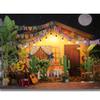 10x6ft Mexican Fiesta Theme Photography Backdrop Rustic Wood House Cactus Carnival Party Decor Baby Shower Birthday Background view 2
