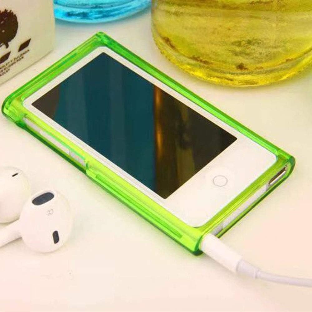 for New iPod Nano 7 8 Case, Crystal Clear Transparent Full Hard Cover Case for Apple iPod Nano 7 7th Gen 8 8th Generation (Green)