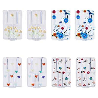 HOBBIESAY 4 Style TPU Data Cable Protective Sleeve Flower Heart Pattern Charging Cord Protectors Rectangle Transparent Charging Cable Saver for Cell Phone Accessories