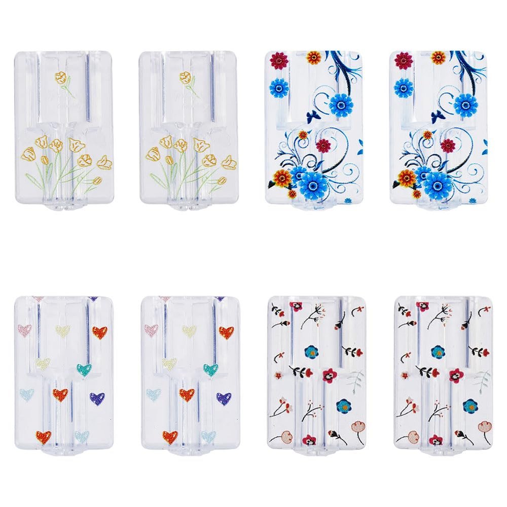HOBBIESAY 4 Style TPU Data Cable Protective Sleeve Flower Heart Pattern Charging Cord Protectors Rectangle Transparent Charging Cable Saver for Cell Phone Accessories