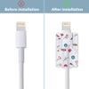 HOBBIESAY 4 Style TPU Data Cable Protective Sleeve Flower Heart Pattern Charging Cord Protectors Rectangle Transparent Charging Cable Saver for Cell Phone Accessories view 4
