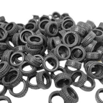 50 Pack Rubber Miniature 1:32 Car Rubber Tire Modification Diorama Display Model Scene Spare Part Accessory