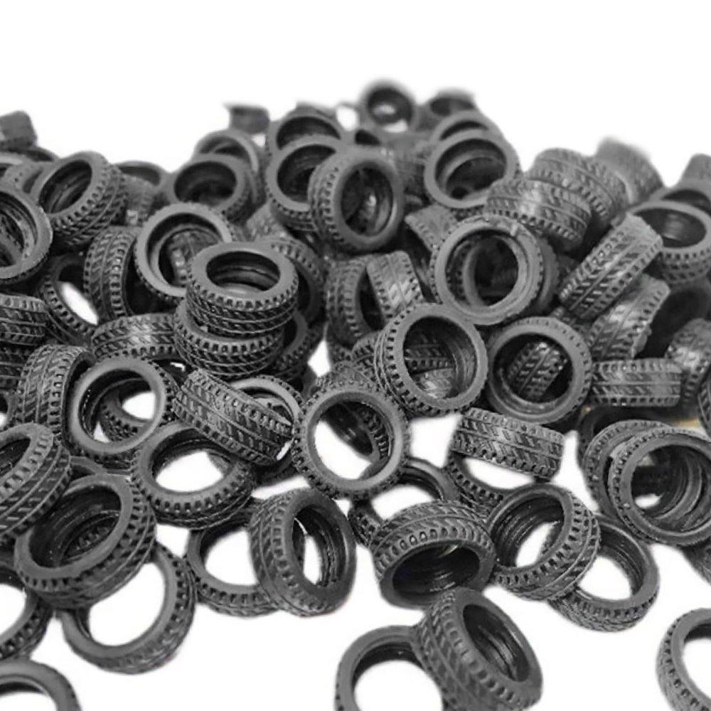 50 Pack Rubber Miniature 1:32 Car Rubber Tire Modification Diorama Display Model Scene Spare Part Accessory