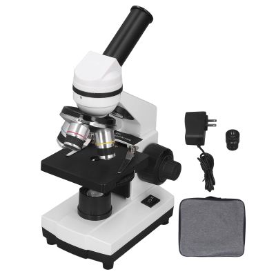 Monocular Biological Microscope 40X640X Biological Compound Monocular Microscope for Education Laboratory Teaching Histology Science Research AC100240V (US Plug)