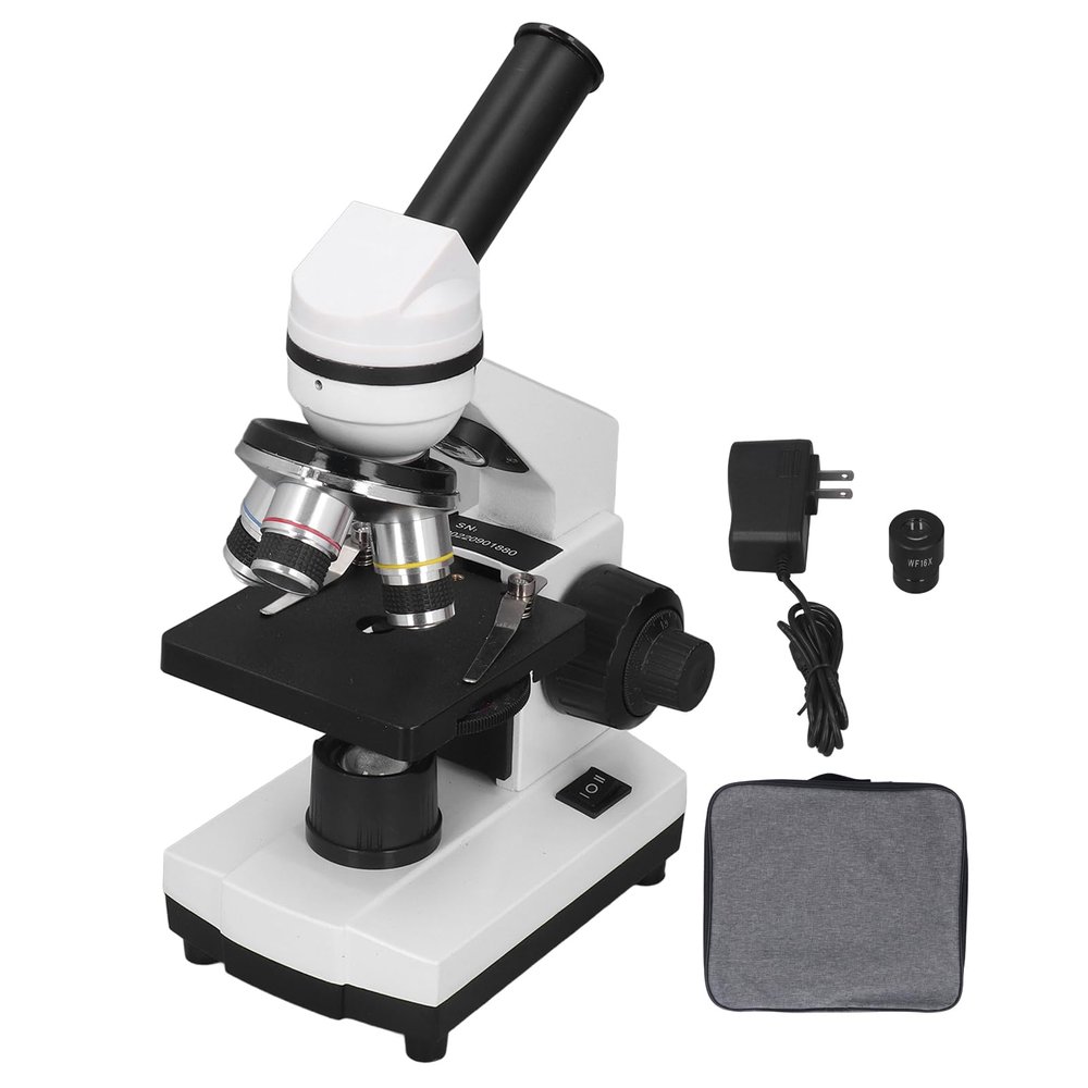 Monocular Biological Microscope 40X640X Biological Compound Monocular Microscope for Education Laboratory Teaching Histology Science Research AC100240V (US Plug)