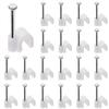 Mini Skater Ethernet Cables Wire Clip with Steel Nail for Securing Extension Cords Coaxial Cable Management (4mm, White, 100) view 1