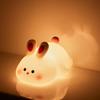 S NMT Cute Rabbit Silicone Night Lights Cartoon Bedroom Lamp for Children's Room Decor, USB Rechargeable Timing Dimming Silicone Sleep Light for Kids, Toddler, Baby view 1