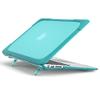 Batianda Heavy Duty Case for Old MacBook Air 13 inch 2017 2015 Model A1466/A1369, Ergonomic Foldable Kickstand (Holds 22lbs) Matte Translucent Shockproof Protective Cover & Keyboard Protector, Blue view 2