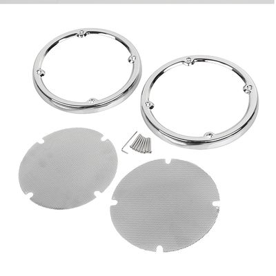 YDLMT Motorcycle Rear Tour Pak Speaker Trim Grill Mesh Covers for Harley Road Glide Tri Glide Electra Glide Ultra Classic Ultra FLTR 2014-2023, Chrome
