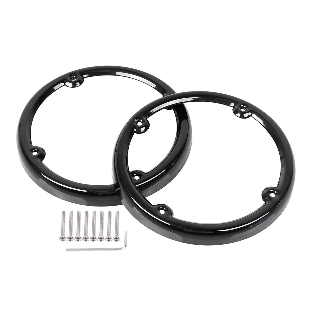 YDLMT 2 Pcs Black Motorcycle Rear Tour Pak Speaker Trim Bezels for Harley Touring Street Glide Road Glide Electra Glide Ultra Classic Ultra Limited 1996-2013