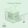 Cube Power Strip, FDTEK 4 Widely Spaced Outlet with 3 USB (1 USB C) Flat Plug Power Strips with Long Extension Cords Space Save Compact Portable for Travel Home Office Cruise (Green) view 3