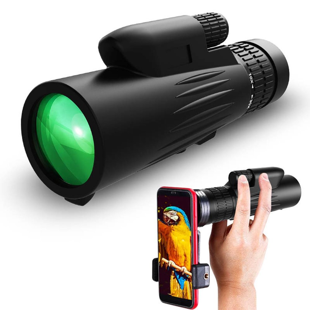 10-30x42 Zoom Monocular Telescope, HD monocular Adult with Smartphone Adapter and Tripod, Compact monocular for Birds Compact monoculars for Bird Watching, Hiking, Camping Trips