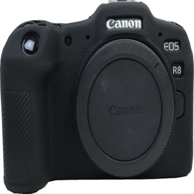 R8 Case, BMAOLLONGB Fullbody Ultra-Thin Lightweight Rubber Soft Silicone Housing Case Bag Cover for Canon Eos R8 (Black)