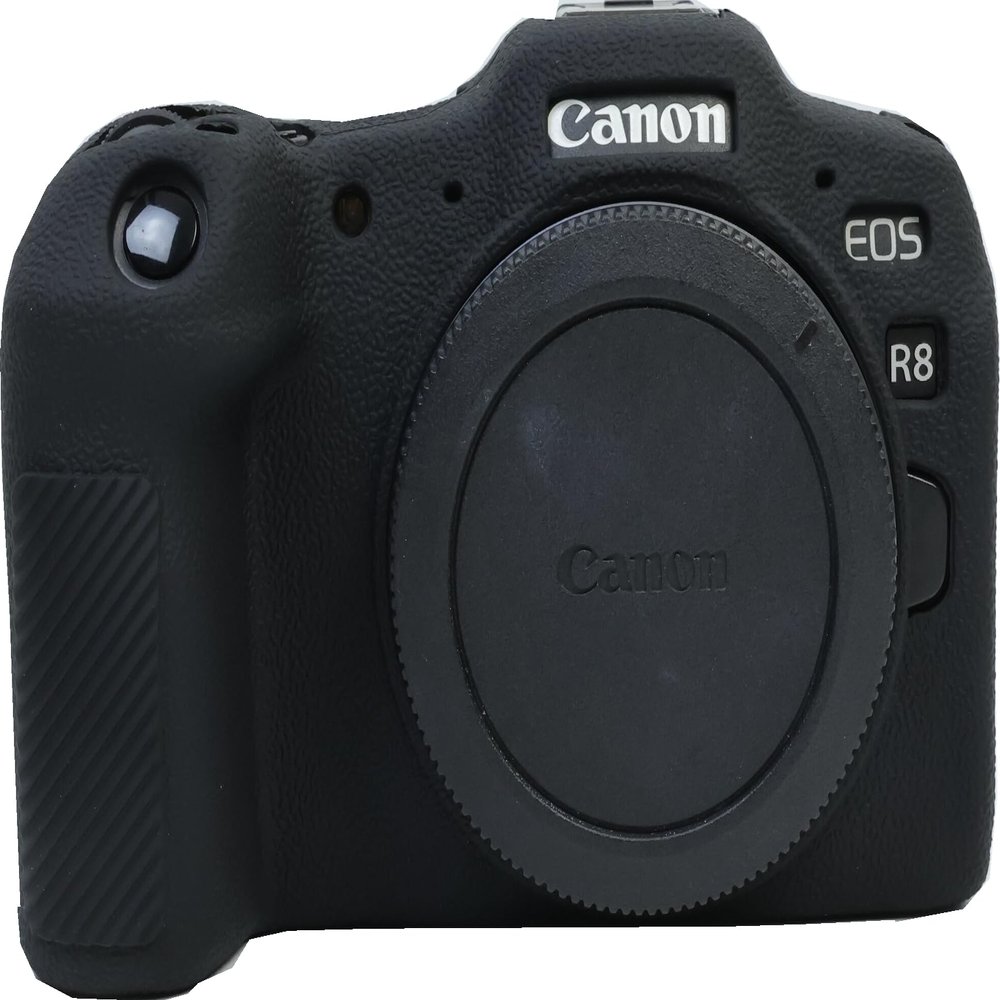 R8 Case, BMAOLLONGB Fullbody Ultra-Thin Lightweight Rubber Soft Silicone Housing Case Bag Cover for Canon Eos R8 (Black)