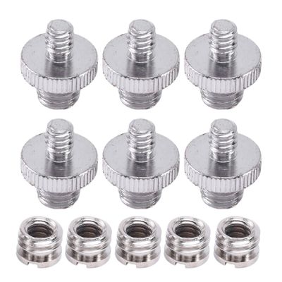 1/4 inch 3/8 inch Converter Threaded Screw Adapter Mount Set Camera/Tripod/Monopod/Ballhead/Light Stand