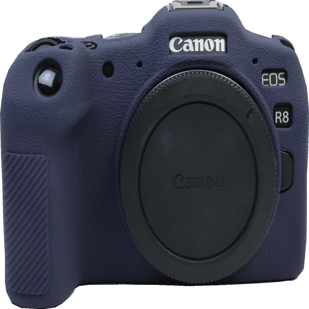 R8 Case, BMAOLLONGB Fullbody Ultra-Thin Lightweight Rubber Soft Silicone Housing Case Bag Cover for Canon Eos R8 (Blue)