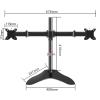 THEGA Tilt Swivel TV Mount - Mobile Stand, Dual Monitor Stand Mount, for 2 Monitors TV Stand, Fits 17 to 32 Inch Monitor TV Mount, Freestanding Height Adjustable Two Arm Monitor Mount view 2