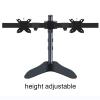 THEGA Tilt Swivel TV Mount - Mobile Stand, Dual Monitor Stand Mount, for 2 Monitors TV Stand, Fits 17 to 32 Inch Monitor TV Mount, Freestanding Height Adjustable Two Arm Monitor Mount view 4