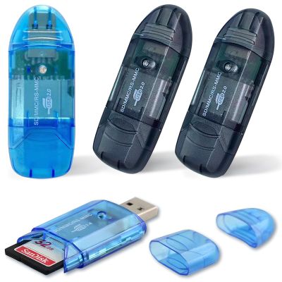 4 Pack USB SD Card Reader for PC, SD Card to USB Adapter, Card Reader for Camera Memory Card Reader, Wansurs Card Reader for Laptop