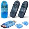 4 Pack USB SD Card Reader for PC, SD Card to USB Adapter, Card Reader for Camera Memory Card Reader, Wansurs Card Reader for Laptop view 1