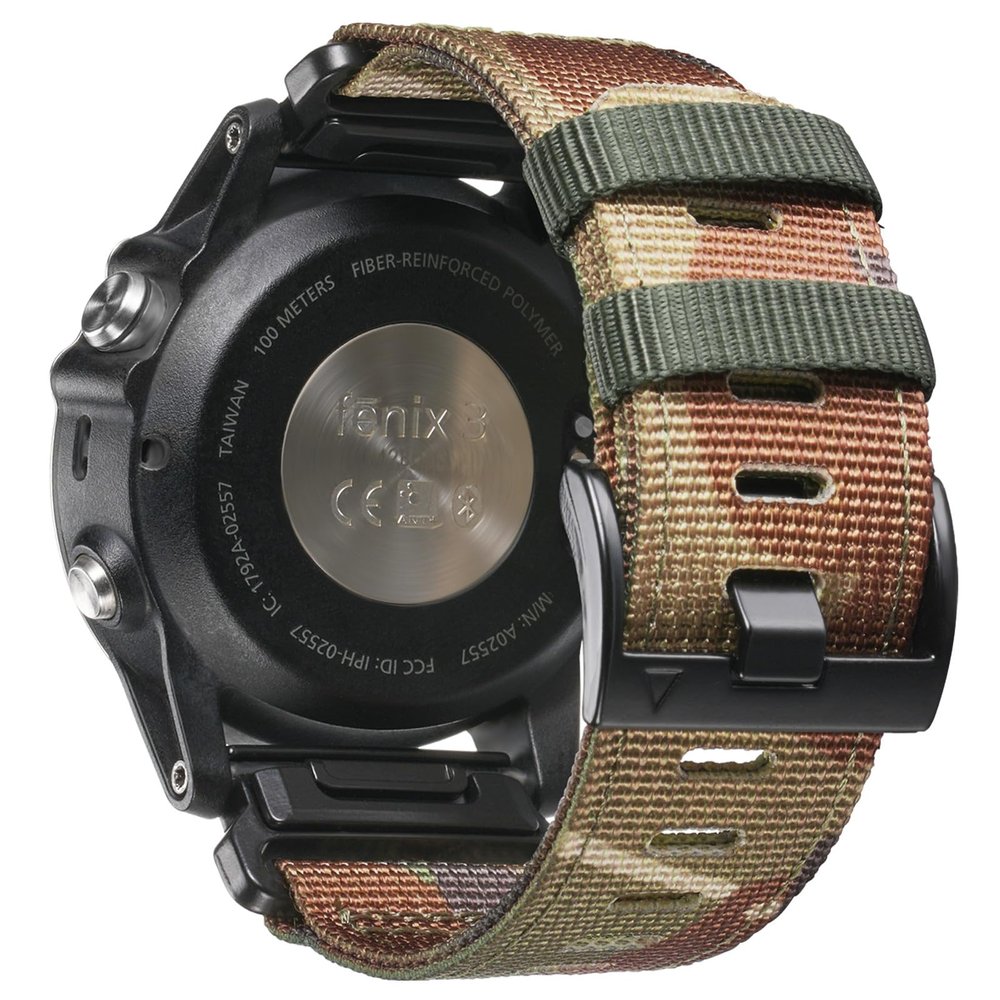 Ookids 26mm Nylon Watch Band Compatible for Garmin Fenix 7X/6X/5X, Tactix Delta, Fenix 3/3 HR, 5X Plus/6X Pro, Descent MK1, Enduro - Camouflage Quickfit Bands