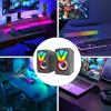 RGB PC Speakers - Desktop Speaker for Game Monitor - Wired USB Speaker for Notebook Computer Music and Desk USB Port Sound System, 3.5 mm Audio Connection, Sound System with Clear Sound for Computer, view 2
