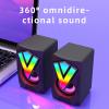 RGB PC Speakers - Desktop Speaker for Game Monitor - Wired USB Speaker for Notebook Computer Music and Desk USB Port Sound System, 3.5 mm Audio Connection, Sound System with Clear Sound for Computer, view 3
