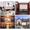 AIZYR Portable Foldable Projector Screen 16:9/4:3 4K HD Movie Screen Indoor Outdoor Movie Screen for Travel Home Theater,120in/266 * 148cm (16:9) view 2