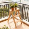 JIKUGO Bamboo Foldable 3-Step Stool Wide Anti-Slip Pedal Sturdy Ladder for Home Multiuse as Shelf Plant Stand 23.6x14.7x7.6in for Adults view 4