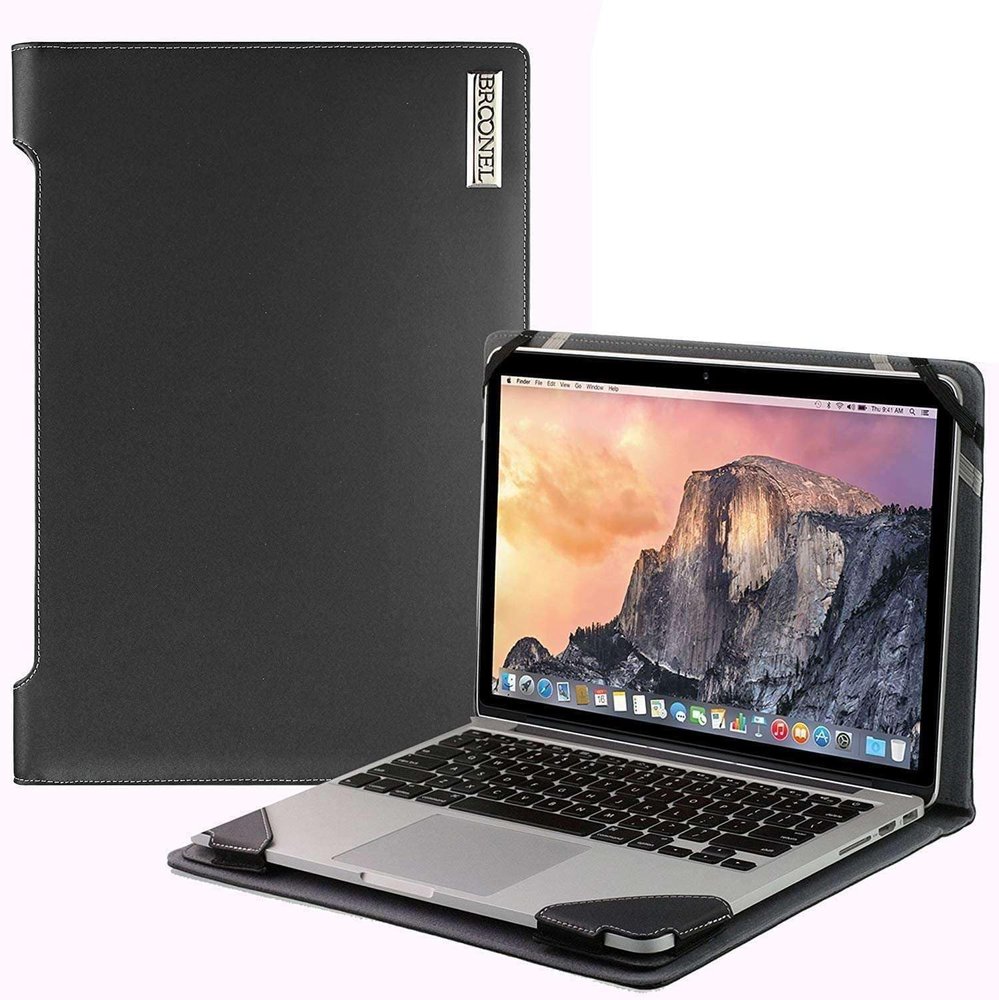 Broonel - Profile Series - Black Leather Laptop Case - Compatible with Dell Chromebook 11 CB1C13 11.6inch Laptop