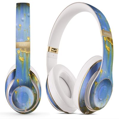DesignSkinz - Compatible with Beats Pill 1.0/2.0 - Skin Decal Protective Scratch Resistant Vinyl Wrap - Blue Metal with Gold Rust