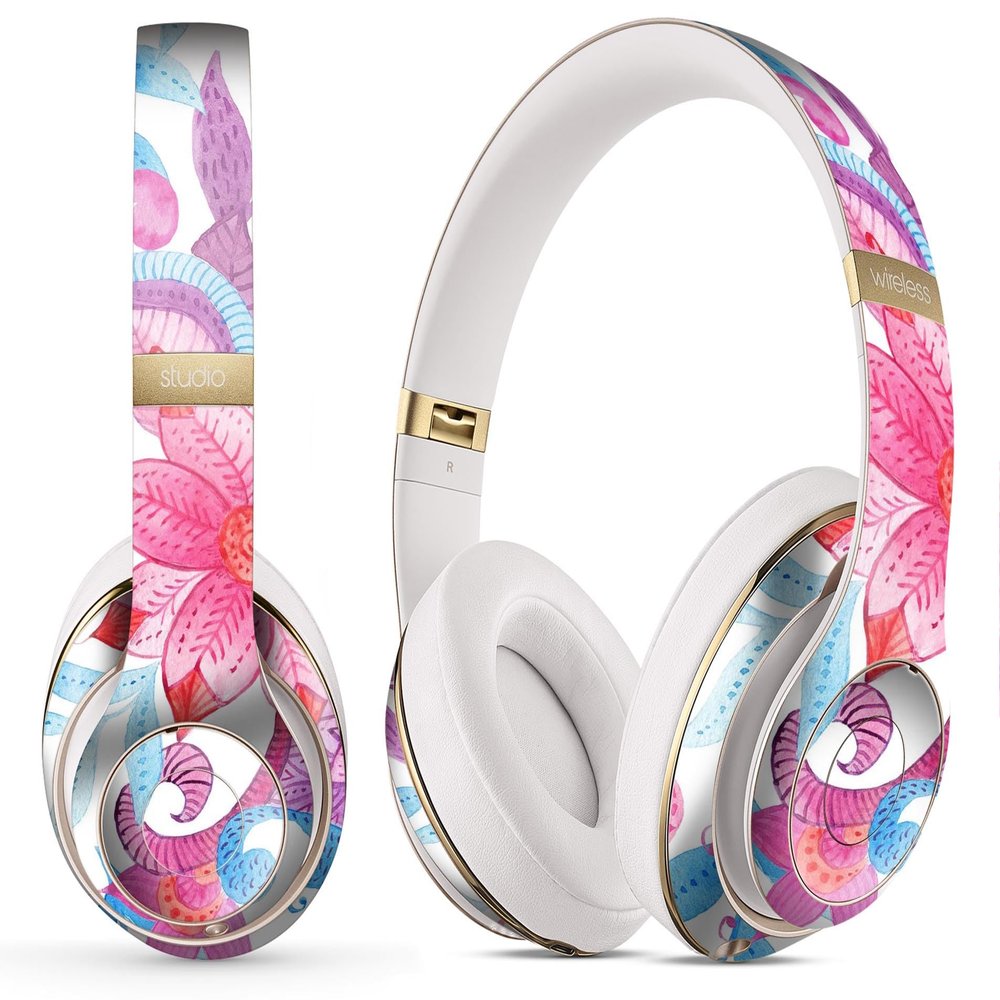 DesignSkinz - Compatible with Beats EP - Skin Decal Protective Scratch Resistant Vinyl Wrap - Watercolor Fantasy Flowers