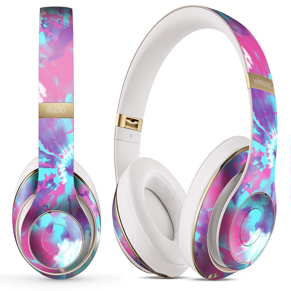 DesignSkinz - Compatible with Powerbeats Pro - Skin Decal Protective Scratch Resistant Vinyl Wrap - Spiral Tie Dye V5