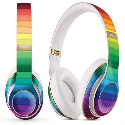 DesignSkinz - Compatible with Beats Pro - Skin Decal Protective Scratch Resistant Vinyl Wrap - Rainbow Striped