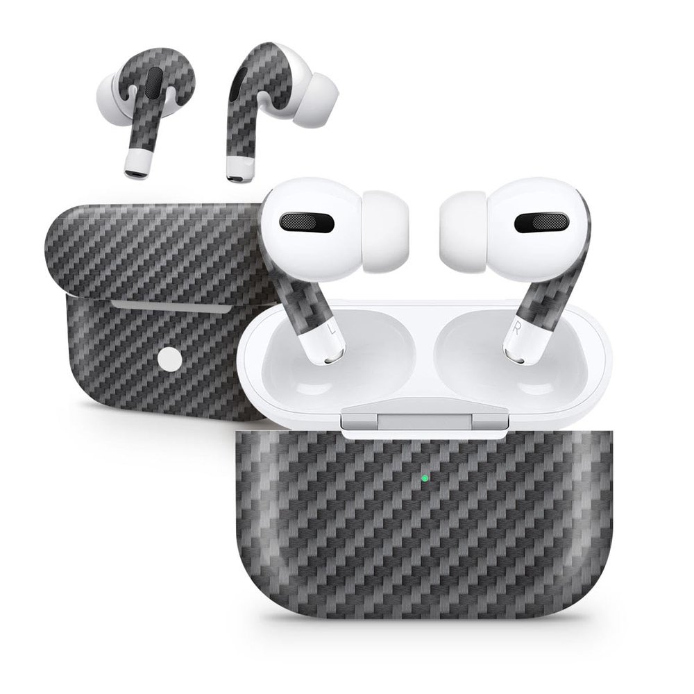 DesignSkinz - Compatible with AirPods Pro 2 - Skin Decal Protective Scratch Resistant Vinyl Wrap - Carbon Fiber Texture