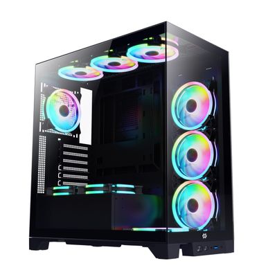 Bluegears Bgears b-Pellucid ATX (Fans NOT Included) Gaming PC Case. Front and Side Tempered Glass Design with Built in USB C Port.